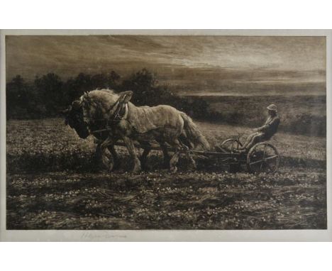 *Dicksee (Herbert, 1862-1942). The Clover Field, 1907,  etching, published by Frost & Reed, November 30th 1907, signed in pen