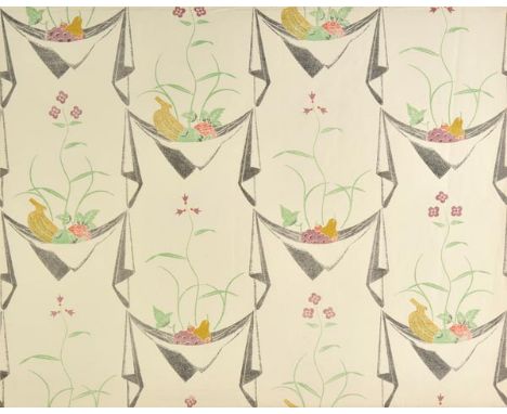 *Bawden (Edward, 1903-1989). Fruit and Napkin, 1926,  colour lithograph wallpaper, printed by the Curwen Press, slight creasi