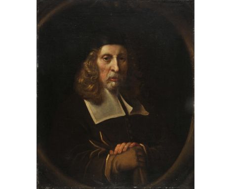 *Dutch School. Portrait of an Old Man, 17th century,  oil on canvas, half-length portrait of a gentleman with curled shoulder