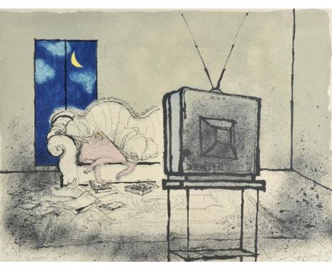 *Searle (Ronald, 1920-2011). The Babysitter, 1975, colour lithograph, published Michel Cass‚, printed Edition R S, Paris, sig