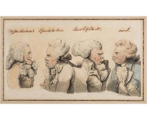 *Wigstead (Henry, circa 1745-1800 ). Four heads. "Do you think so?. I fear it is so, I don't half like it, Nor I", circa 1790