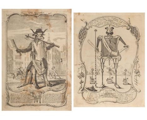 *Bickham (George, circa 1684-1758). The Butcher [and] Don Tonsorio, Chiverere Scrapere, Trimerado, Cove of the Sniveling Chiv