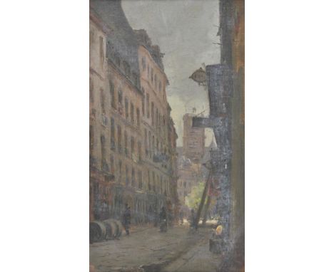 *Kemplen (Alfred R., active 1897-1907). River Scene, & Street Scene with church tower, circa 1900,  a pair of oils on canvas,
