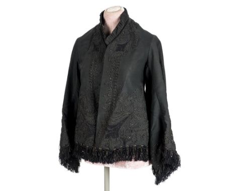 *Theatrical costume. A heavily embellished black jacket, probably Continental, late 19th/early 20th century,  fitted and flar