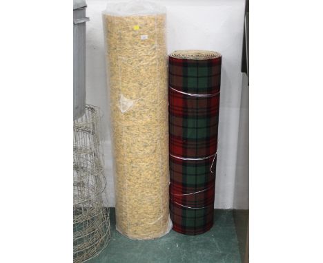 Tartan carpet and roll of underlay