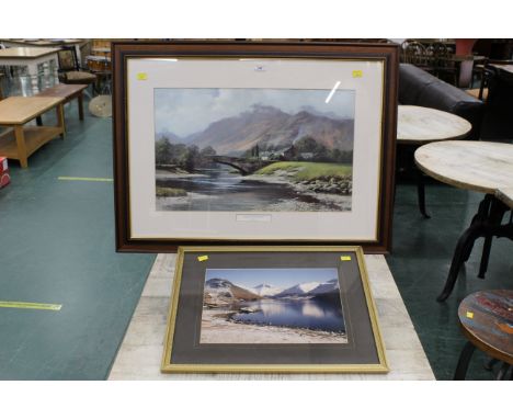 Peter Simmonds print "Grange in Borrowdale" and framed photograph of Wastwater
