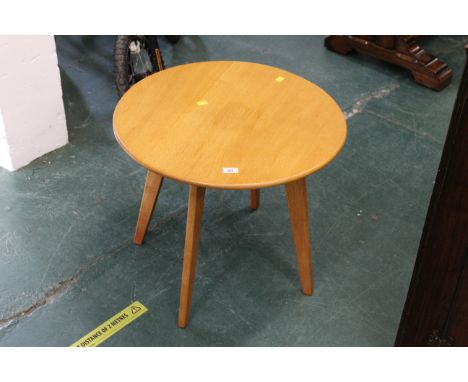 Modern light oak circular occasional table 