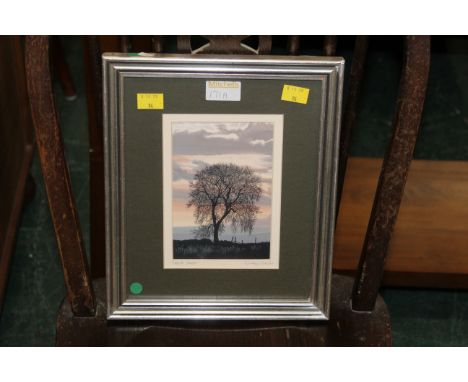 Signed print Tree at Sunset by Richard Martin 
