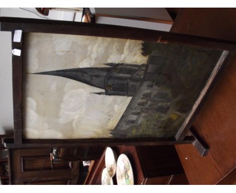 Hand painted fire screen 