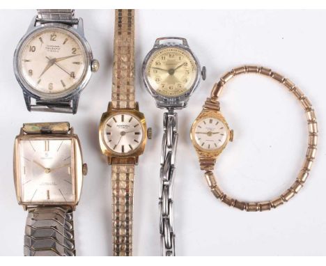A Junghans Trilastic steel backed gentleman’s wristwatch, the signed silvered dial with gilt Arabic numerals, baton hour mark