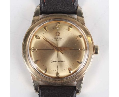 An Omega Automatic Seamaster gold plated cased gentleman's wristwatch, circa 1950, the signed and jewelled 354 caliber moveme