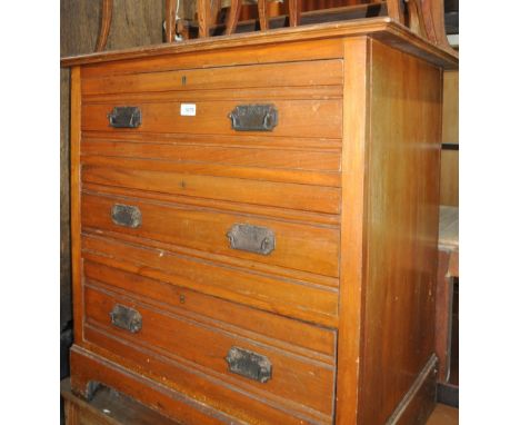 An Art Nouveau satin walnut dressing chest, width 75cm.