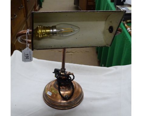 Vintage copper adjustable desk lamp.