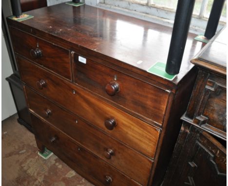 A Regency mahogany 5-drawer chest on bracket feet, width 90cm, height 104cm.