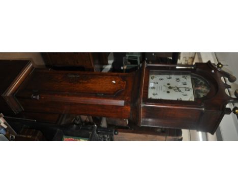 An 18th century 8-day long case clock, having a 12" arched top enamel dial and 2 subsidiary dials, by R Peacock, Cornhill, Li