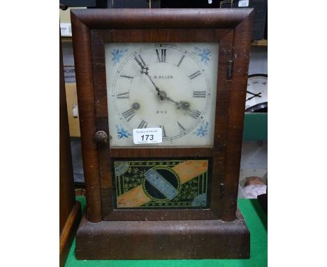 A mantel clock, dial marked C R Allen, Rye.