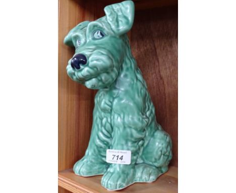 A large green Sylvac Terrier.
