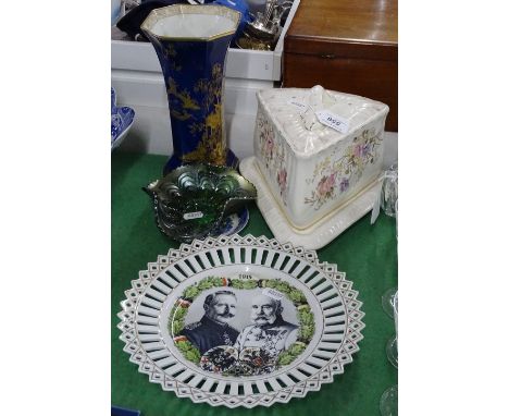 1914 Commemorative plate, Carltonware vase, etc.