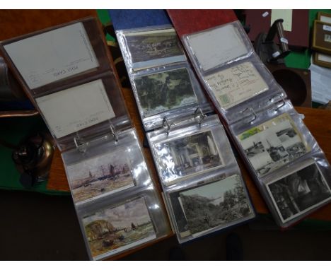 3 Albums of Vintage postcards.