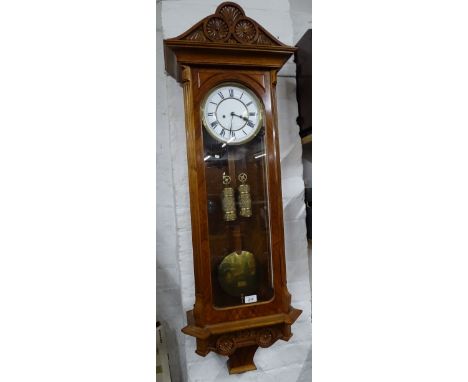 A Lenzkirch Vienna regulator wall clock with 2-train movement, height 50".