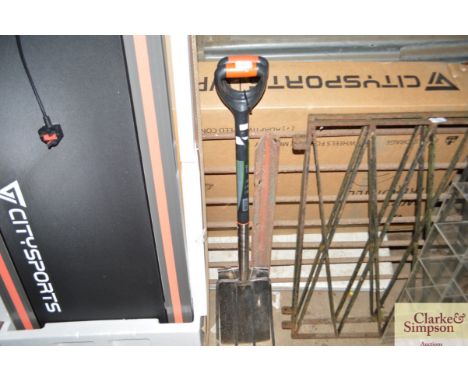 A stainless steel digging spade and fork 