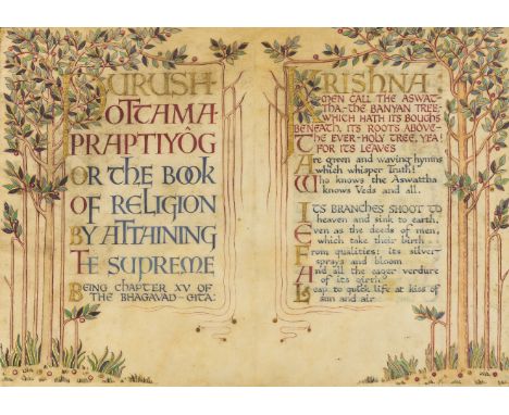 Victorian manuscript illumination.- [Bhagavad-Gita]. Purushottamapraptiyog, or The Book of Religion by Attaining The Supreme,