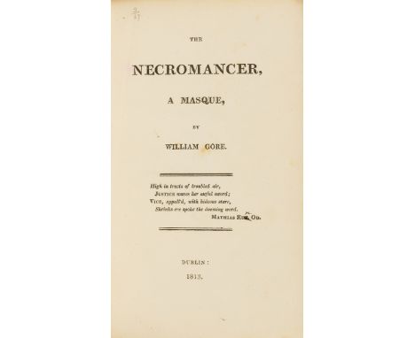 Gore (William) The Necromancer, a Masque, first edition, pencil and ink corrections and annotations, later calf backed boards