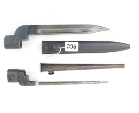 British No.9 Bayonet with scabbard and a WWII British Pig Stick Bayonet with scabbard 