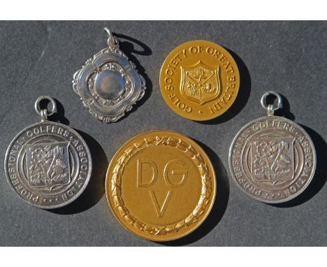 Harry Weetman collection of five of his winners medals. Weetman's 1957 German Open winners medal with laurel border and "DGV"