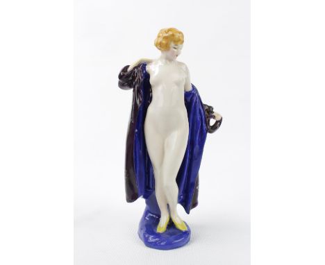 Early Royal Doulton 'The Bather' (First Version model 428) HN 687, withdrawn 1928. 19.5cm in Height. Stamped and Hand painted