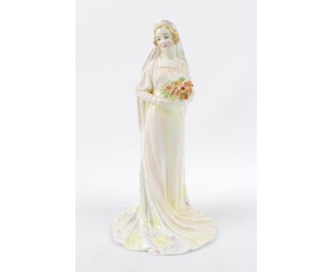 Royal Doulton 'The Bride' HN 1588 (First Version model 810) designed by Leslie Harradine, withdrawn 1949. 24cm in Height. Sta