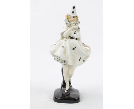 Royal Doulton 'Pierrette' (First Version model 445) HN 644, withdrawn 1938. 18.5cm in Height. Stamped and Hand painted marks 