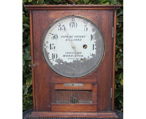 This is an extremely rare large Hopkins Patent Billiards Indicator Morristown Patent 6781 (registered in 1906) Thomas Hopkins