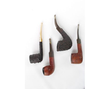 Collection of 3 Savinelli Pipes and a Savinelli cloth bag  and a Estrella Pipe 