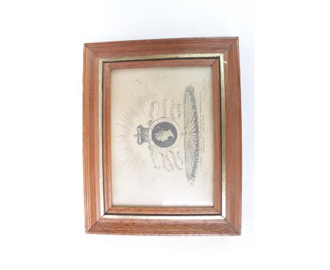 Framed ticket to Queen Victoria's Dinner given to 12000 Persons on Parkers Piece Cambridge dated June 28th 1838 and a collect
