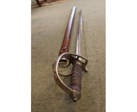 Henry Wilkinson of Pall Mall London Officers Sword in Brown Leather scabbard 