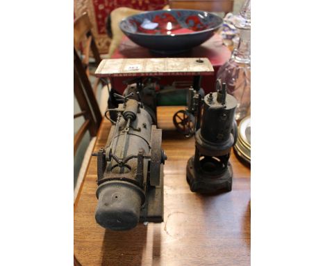 Mamod Steam Tractor and 2 Vintage Steam powered engines 