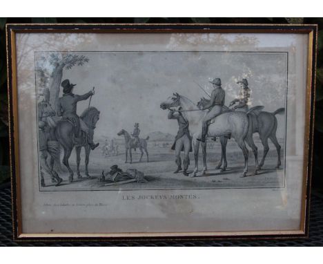 After Carle Vernet (French, 1758–1836) Leloutre, [circa 1830]. Three stipple-engraving by Darcis. LES APPRETS D'UNE COURSE, L