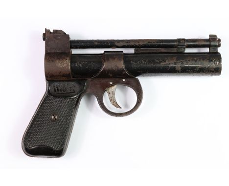 Post 1958 Webley Junior .177 air pistol,&nbsp; with chequered bakelite grip, barrel stamped 873 approx 17 x 13 h cms.
