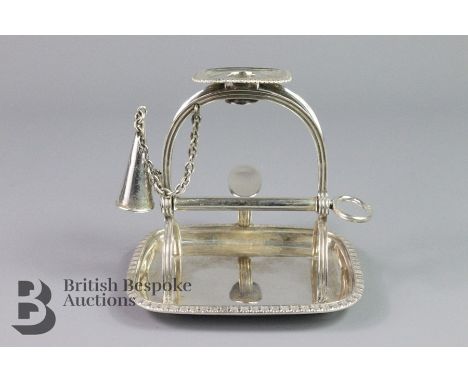 George VI silver wax jack and snuffer, Sheffield hallmark, dated 1938, mm Harrison &amp; George Howson, approx 164 gms.&nbsp;