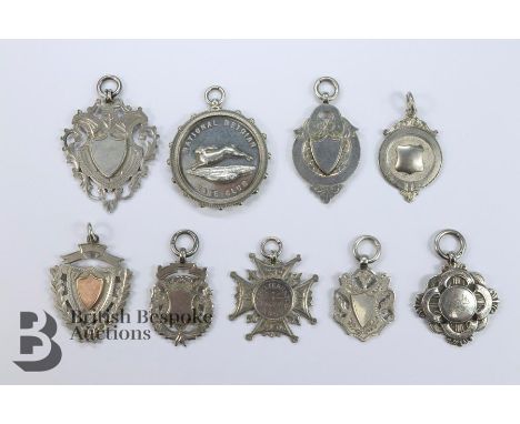 Miscellaneous collection of silver medallion and presentation medals including National Belgian hare club, Cirencester Fur an