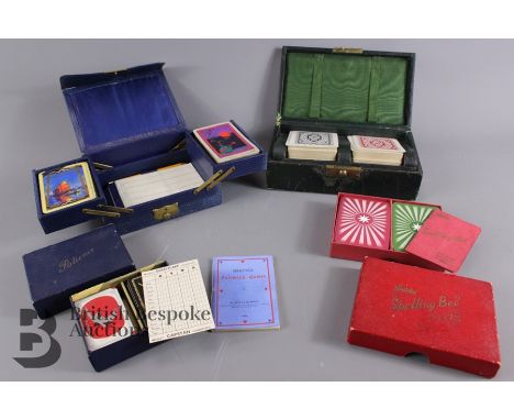 A selection of four boxes with complete sets of period playing cards, one set of 'Bridge' cards by C. G &amp; S Ltd, Waddy Sp