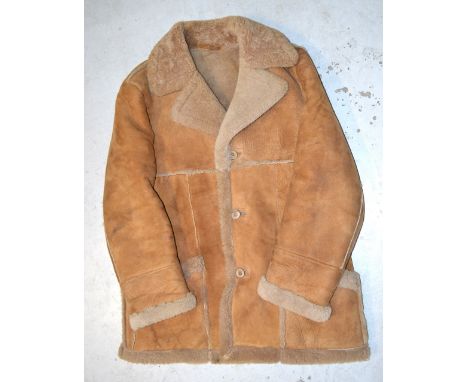 A vintage suede 'David Conrad' gentleman's sheepskin coat, size 44.