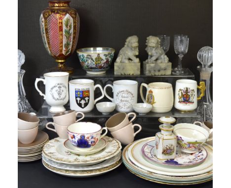 A quantity of ceramics to include a Poole coffee set, 19th century ceramics, cups, bowls etc.