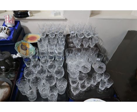A large quantity of cut glass and crystal drinking glasses with examples by Royal Brierly, Sitzendorf &amp; Royal Doulton Con