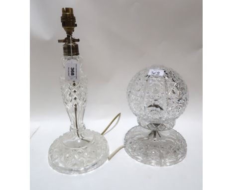 A crystal table lamp and another lamp base Condition Report: Available upon request