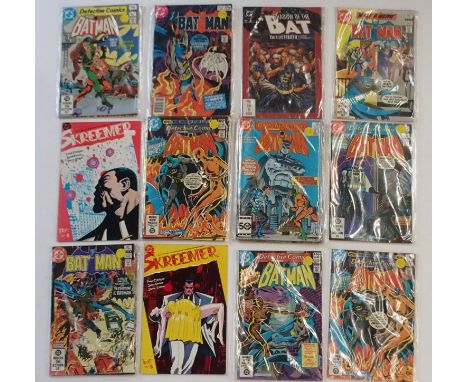 A collection of approximately two hundred and twenty DC comics including Bat Man, Action Comics, The Teen Titans, Star Trek, 