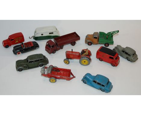 A collection of Dinky models including Packard, Royal Mail van, Commer, 470 Austin etc (af) Condition Report: Available upon 