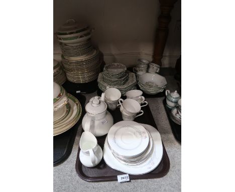 A Royal Doulton Allegro pattern H5109 tea service along with Johnson Bros Eternal Beau pattern teacups, saucers and plates Co