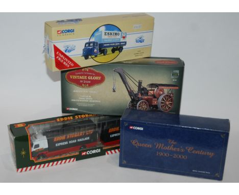 A box of various Corgi models including Eddie Stobart, various trams, Vintage Glory etc all in original boxes Condition Repor